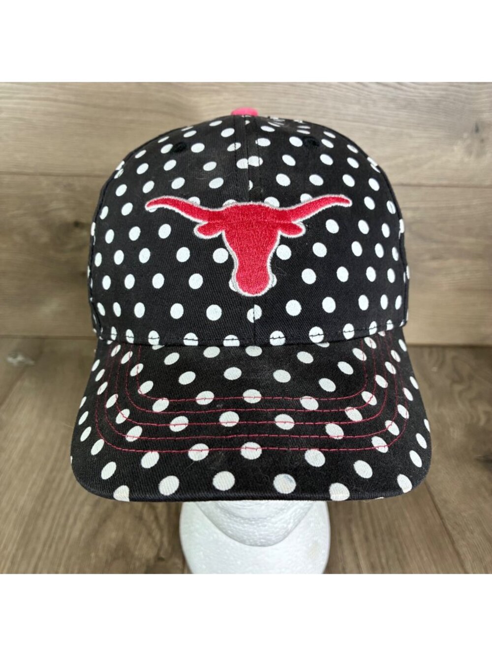 Kids 47 Brand Polka Dot Texas Longhorns Adjustable Baseball Cap Black & White